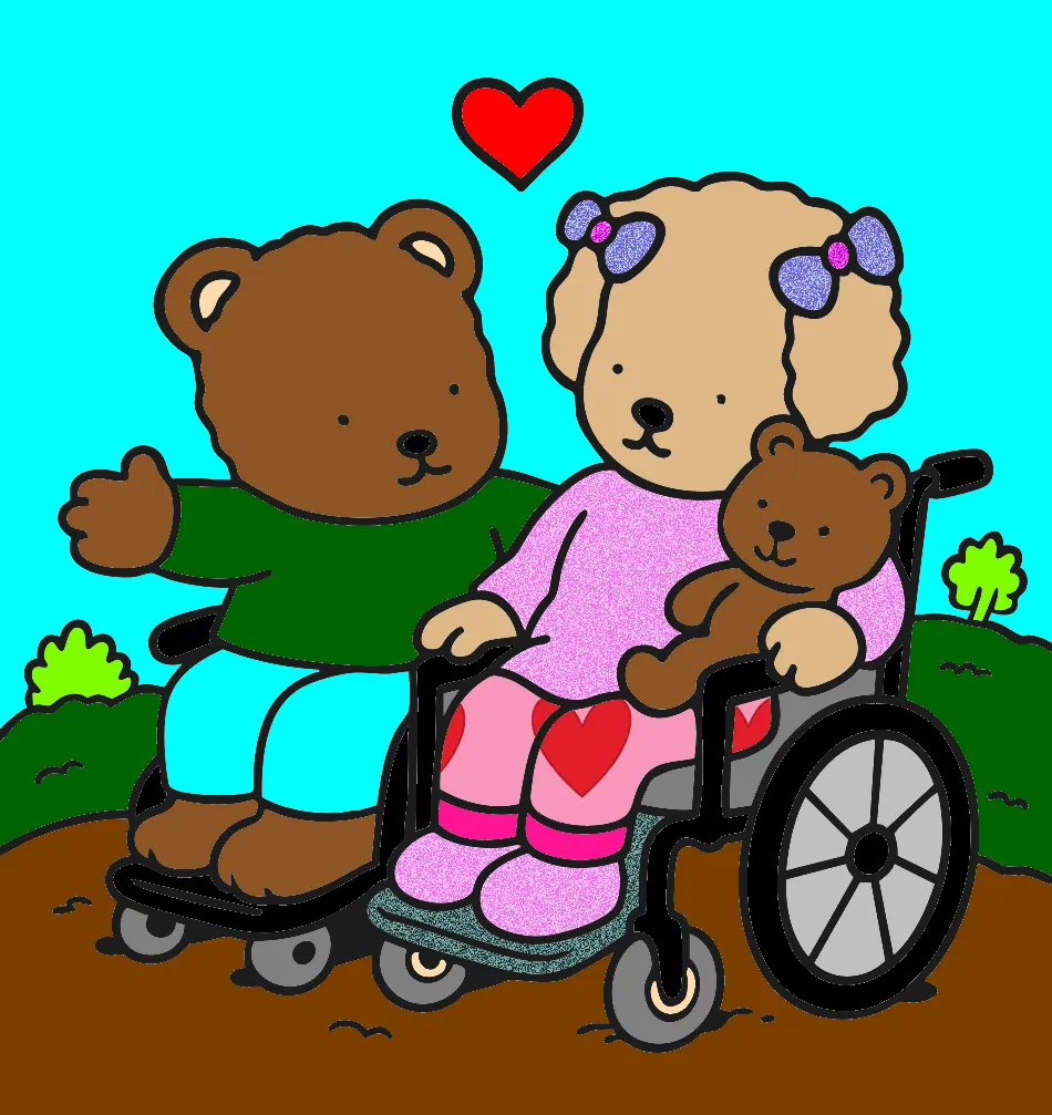Amigos ursos Tina e Ted – Desenho Colorido Online - Imagem Destacada