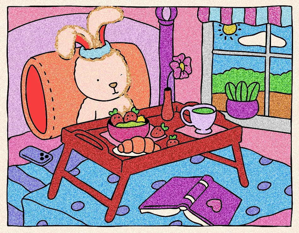 Ao acordar – Desenho Colorido Online - Imagem Destacada