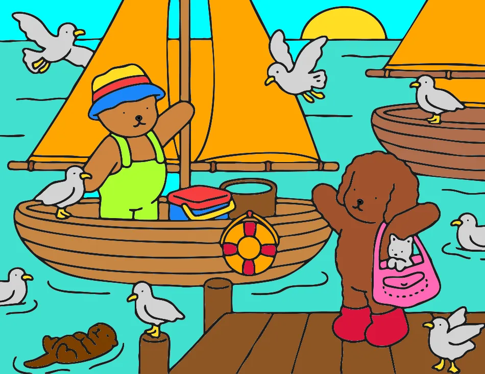 Barco a Mare – Desenho Colorido Online - Imagem Destacada