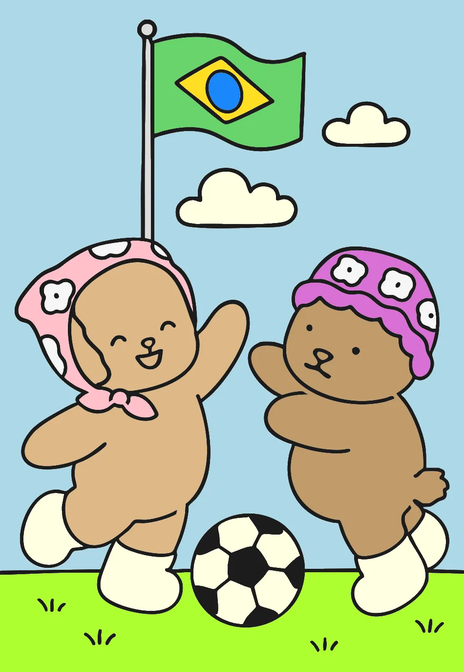 cachorros brincando de futebol – Desenho Colorido Online - Imagem Destacada