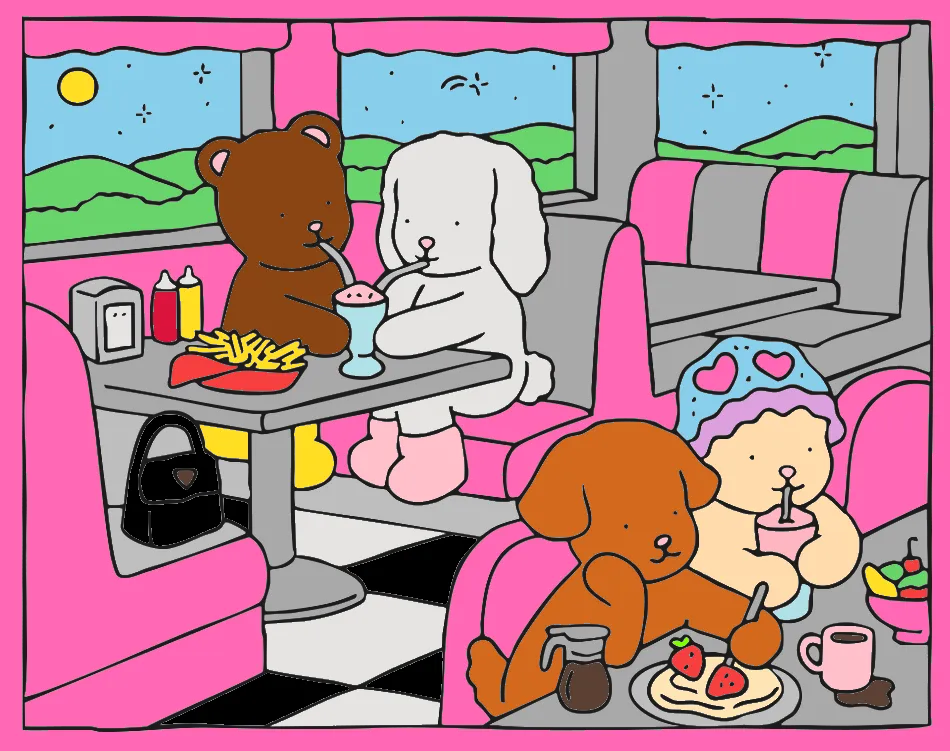 Cafeteria. Sophie 72 – Desenho Colorido Online - Imagem Destacada