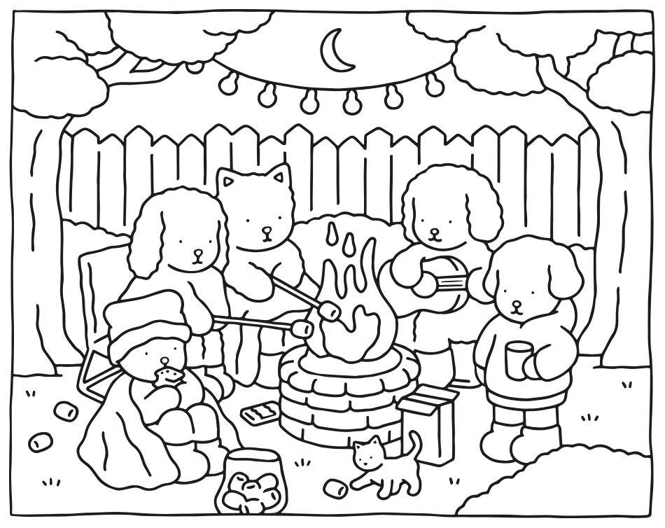 camp desenho kawaii lol ‘-‘ – Desenho Colorido Online - Imagem Destacada