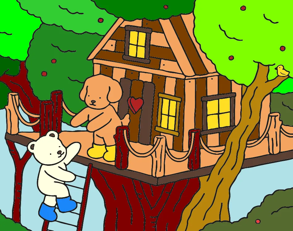 cha da tarde com os amigos – Desenho Colorido Online - Imagem Destacada