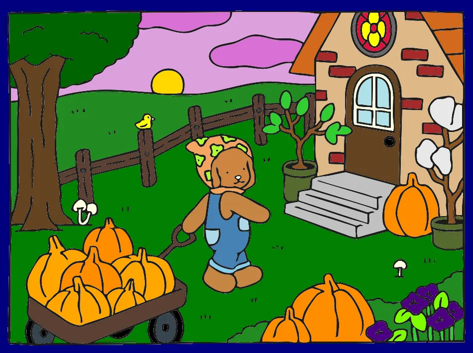 Colheita feliz – Desenho Colorido Online - Imagem Destacada