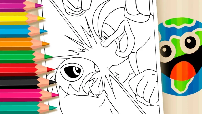 Desenho para colorir Mega Hawlucha Entra no Ringue: Pinte a Batalha de Pokémon Legends: Z-A!