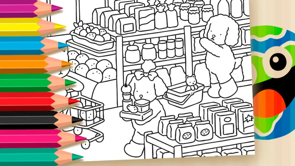 Desenho para Colorir: Bobbie Goods Compras no Mercado