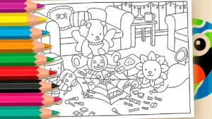 Desenho para colorir Desenho para Colorir: Desenho Kawaii Doces de Halloween