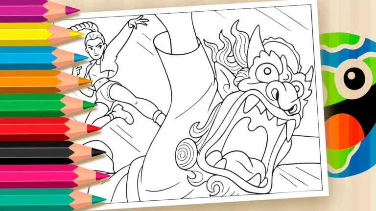 Desenho para colorir Guerreiras do K-Pop: Pinte a Batalha Épica de Rumi!
