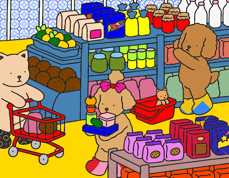 Comprinhas na Vendinha! – Desenho Colorido Online - Imagem Destacada