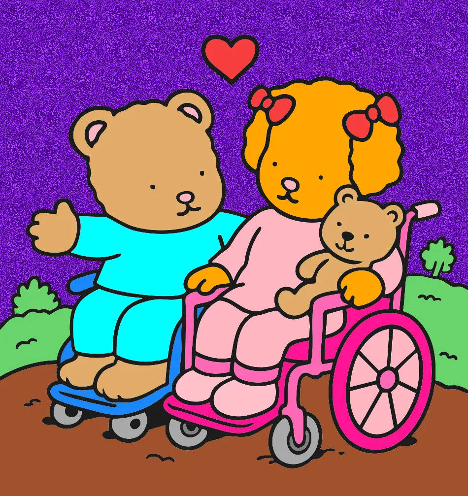 crianças cadeirantes – Desenho Colorido Online - Imagem Destacada