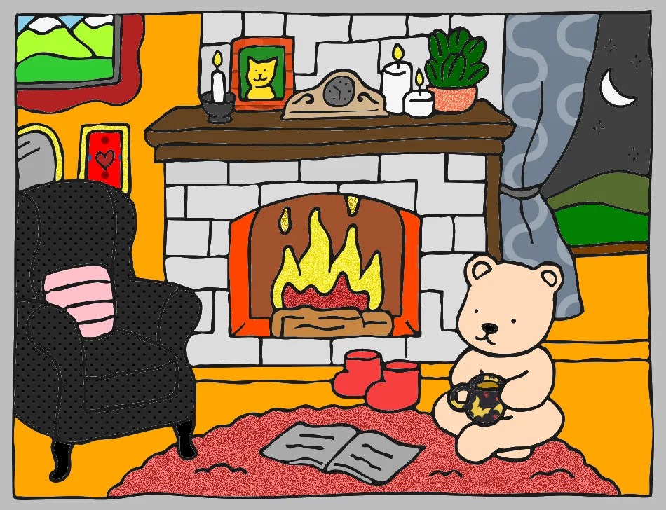 DESCANSO – Desenho Colorido Online - Imagem Destacada