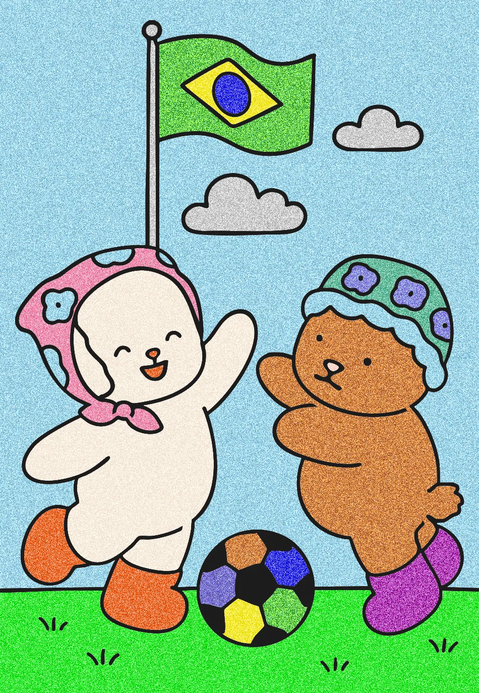 desenho kawaii brasil,. – Desenho Colorido Online - Imagem Destacada