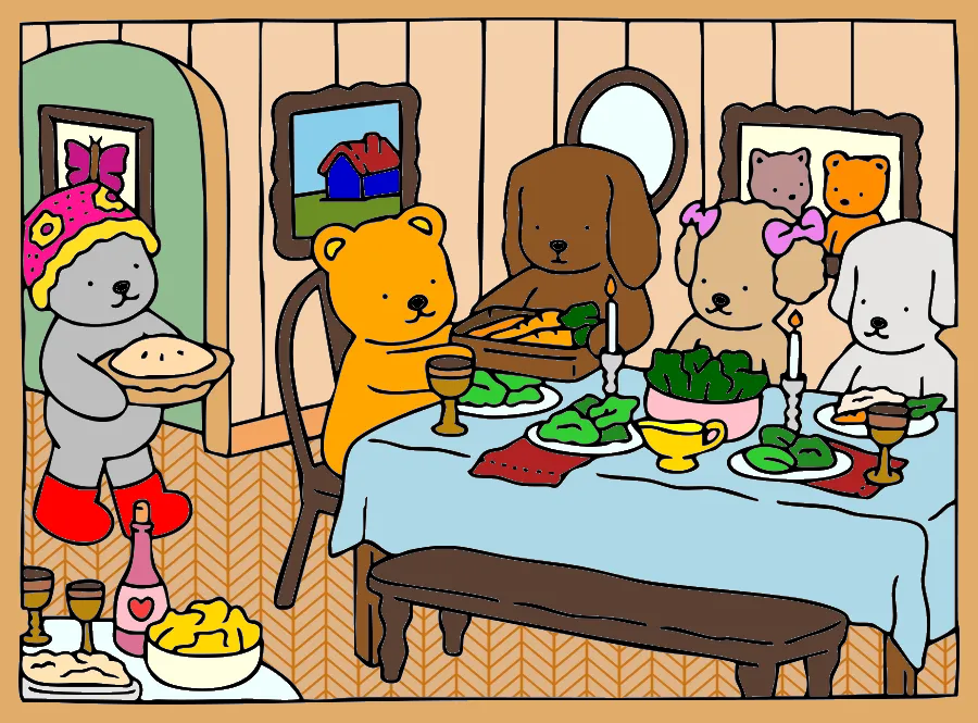 desenho kawaii family e amigos – Desenho Colorido Online - Imagem Destacada