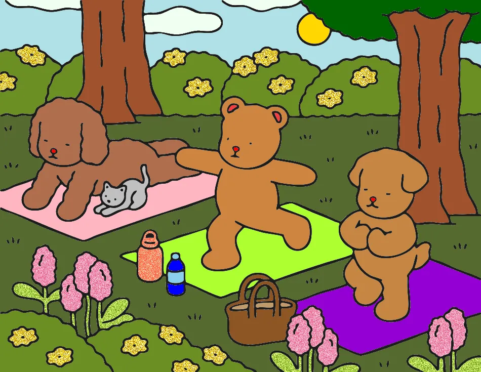 Desenho Kawaii Fazendo Yoga – Desenho Colorido Online - Imagem Destacada