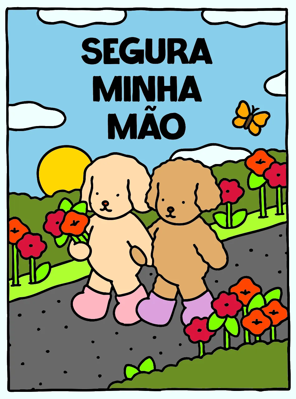 desenho kawaii segure minha mao – Desenho Colorido Online - Imagem Destacada
