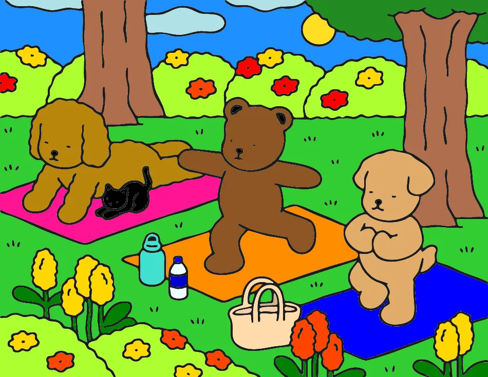 Dia com amigos – Desenho Colorido Online - Imagem Destacada