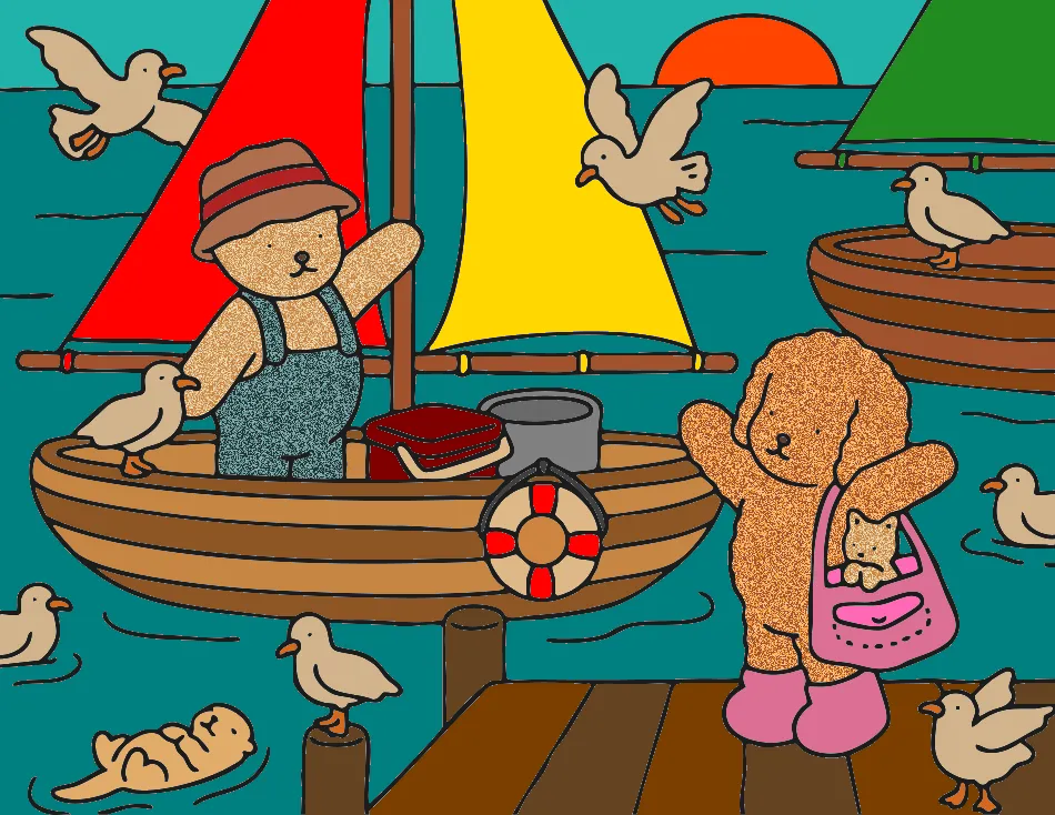 Dia de barco – Desenho Colorido Online - Imagem Destacada