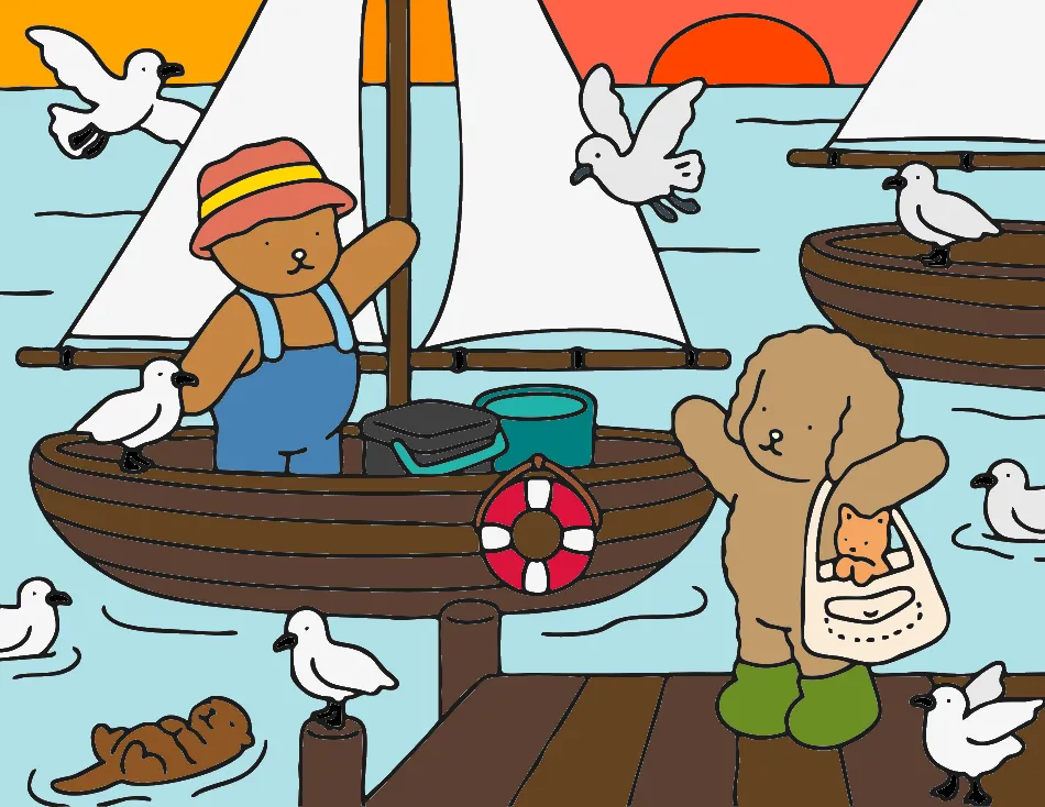 Dia de pesca – Desenho Colorido Online - Imagem Destacada