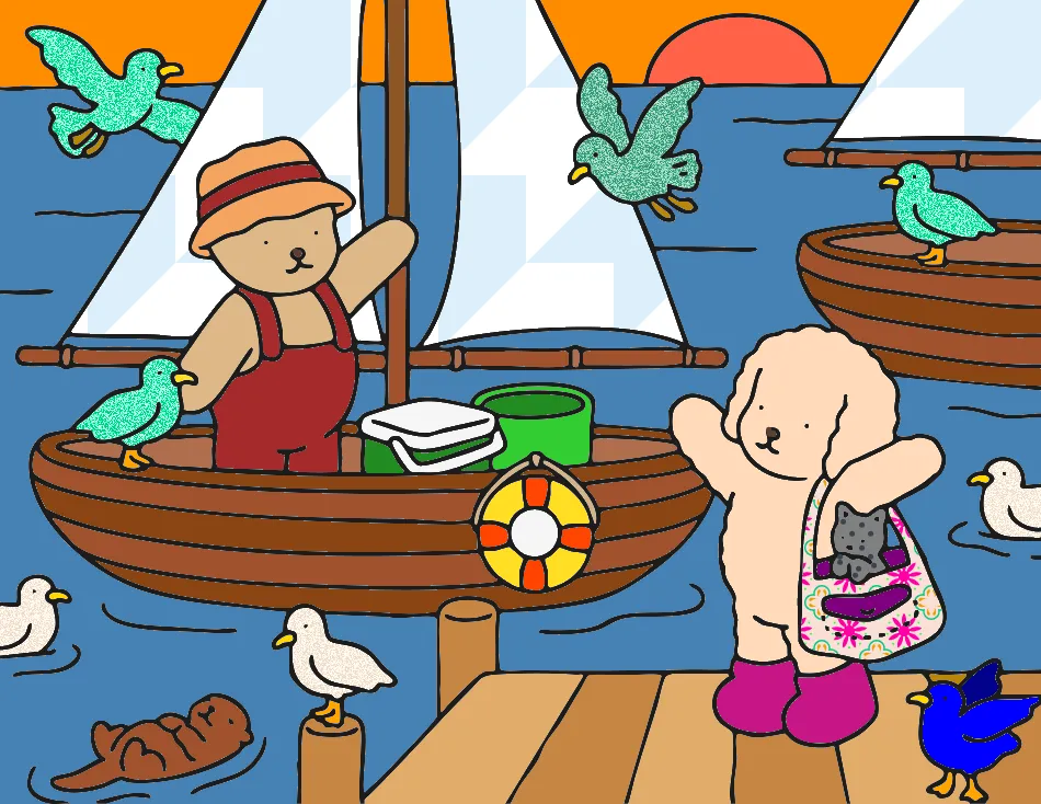Domingo no Lago – Desenho Colorido Online - Imagem Destacada