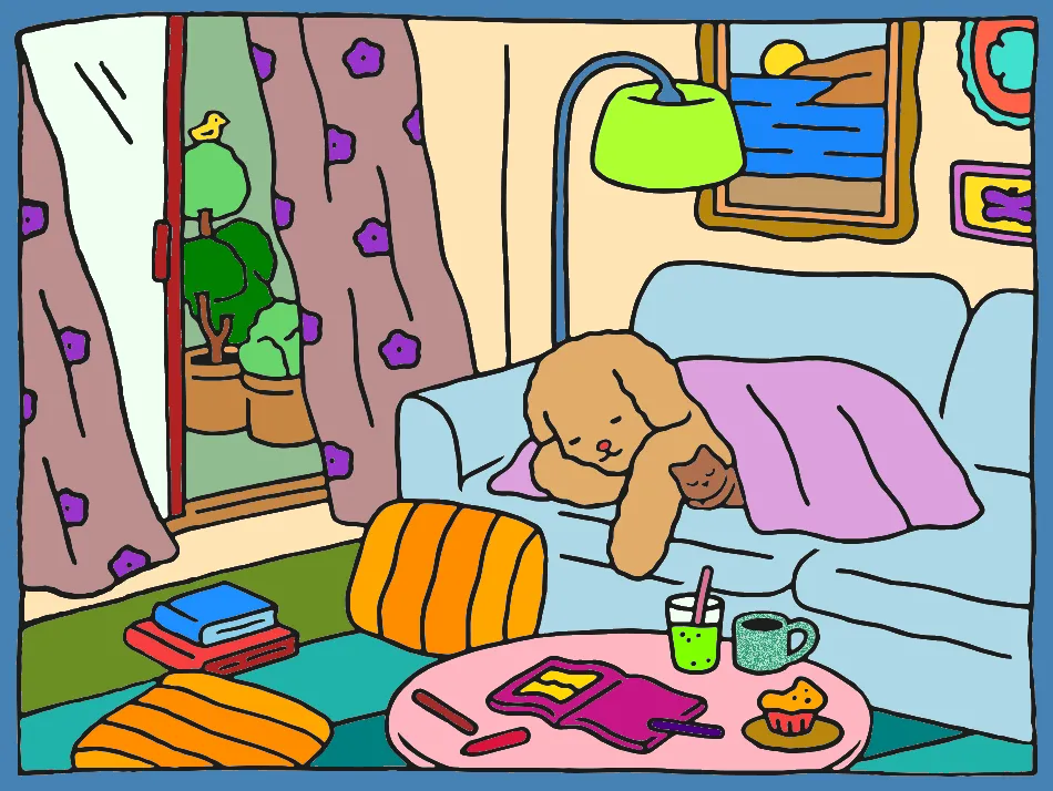 Dormir – Desenho Colorido Online - Imagem Destacada