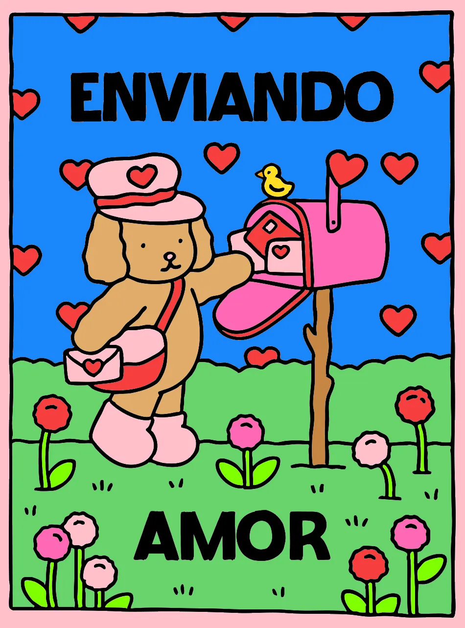 enviando amor – Desenho Colorido Online - Imagem Destacada