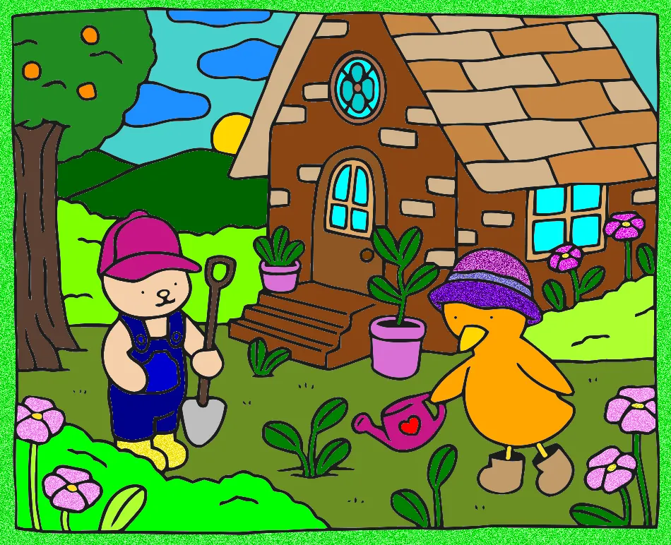 Eu e minha mãe – Desenho Colorido Online - Imagem Destacada