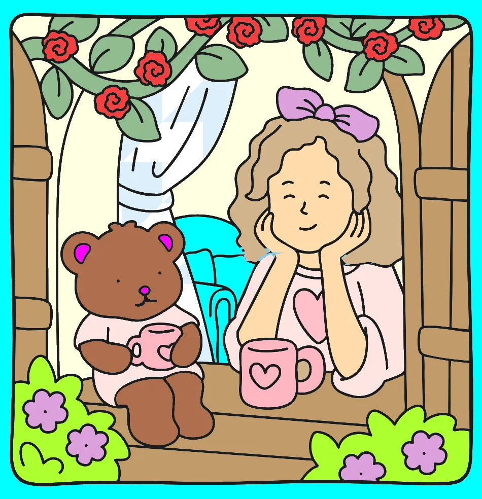 eu no meu quarto – Desenho Colorido Online - Imagem Destacada