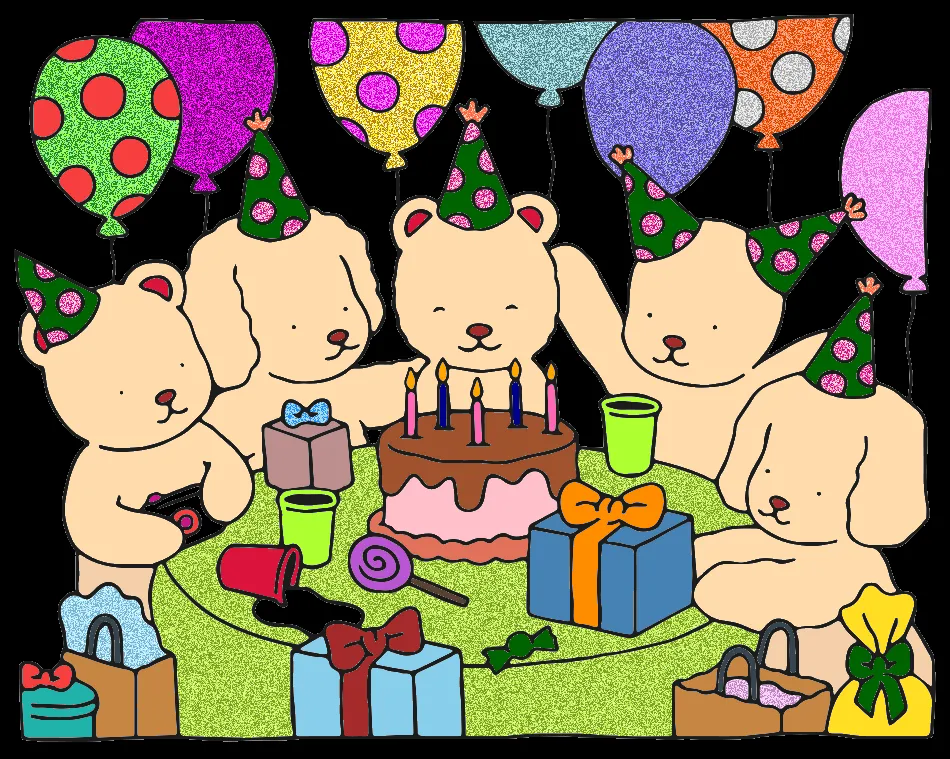 Festa dos ursos – Desenho Colorido Online - Imagem Destacada