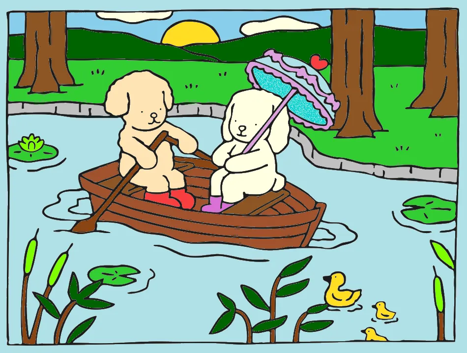 FIM DE TARDE – Desenho Colorido Online - Imagem Destacada