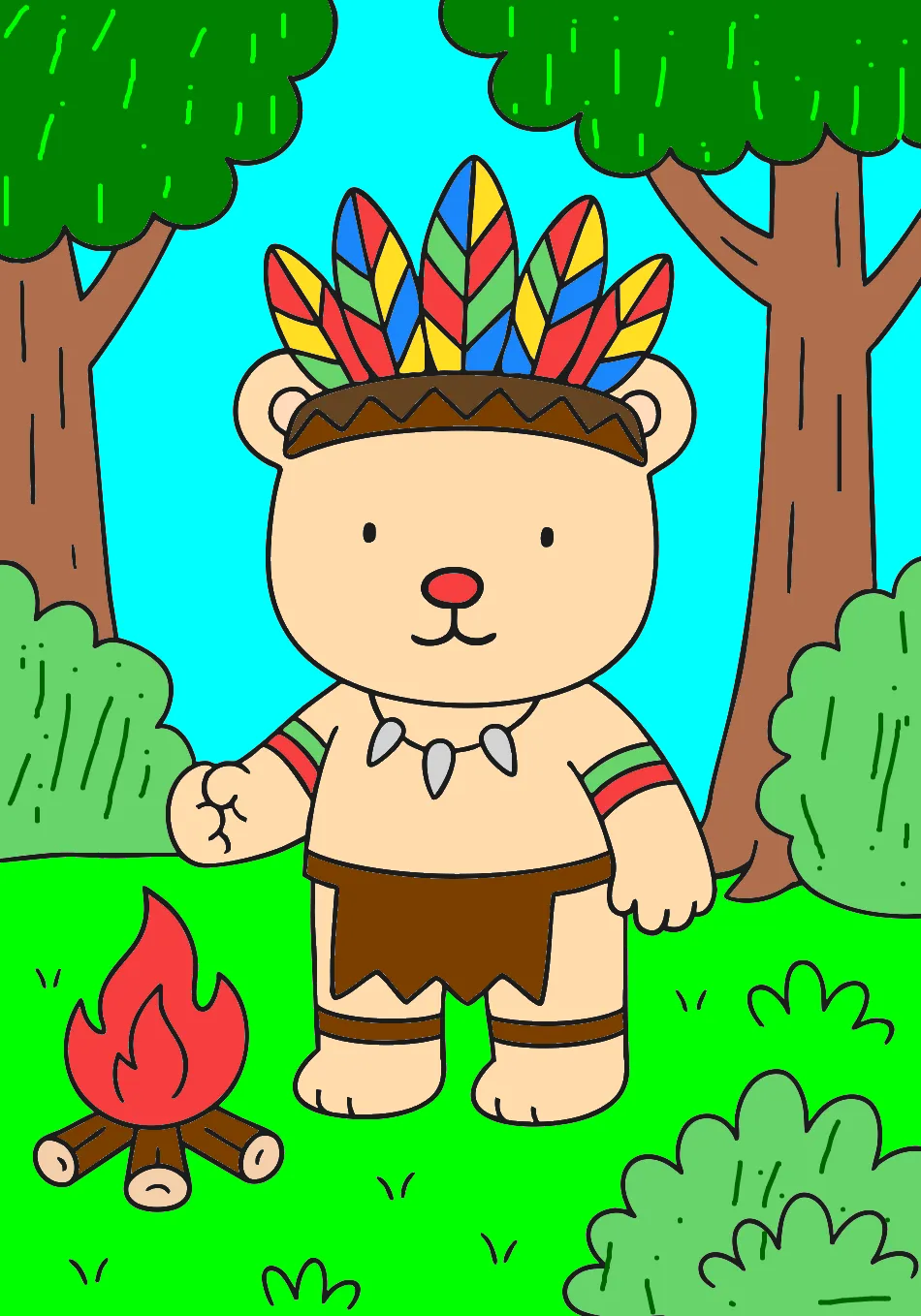 GUARANI KAIOWÀ TÀ AQUI! – Desenho Colorido Online - Imagem Destacada