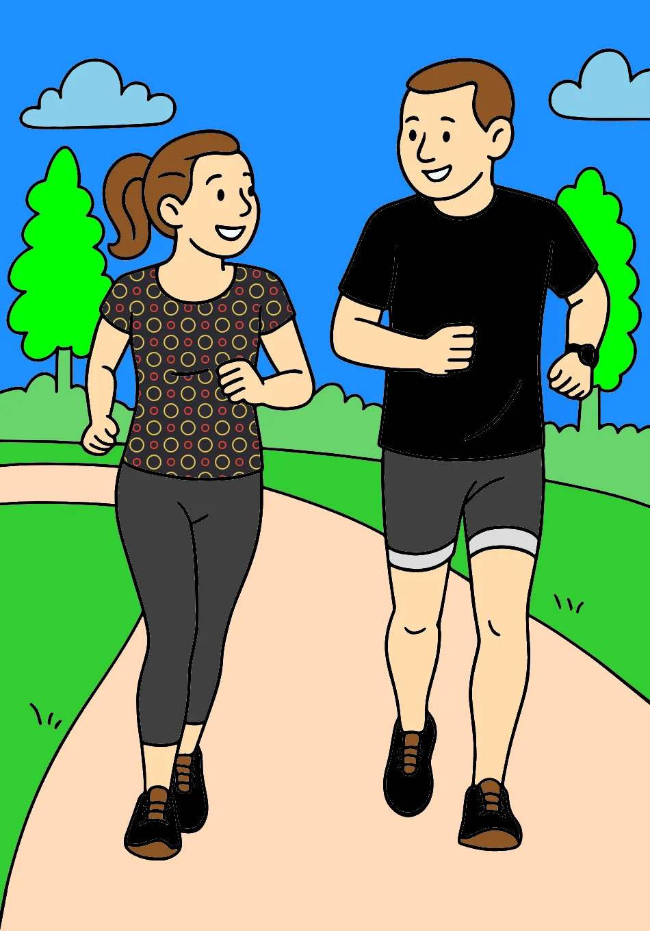 HORA DE UM PASSEIO NO BUSQUE – Desenho Colorido Online - Imagem Destacada