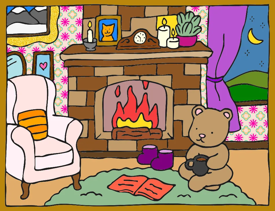 Hora do Aconchego – Desenho Colorido Online - Imagem Destacada