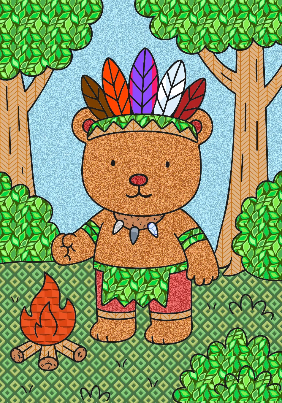 Indígena – Desenho Colorido Online - Imagem Destacada