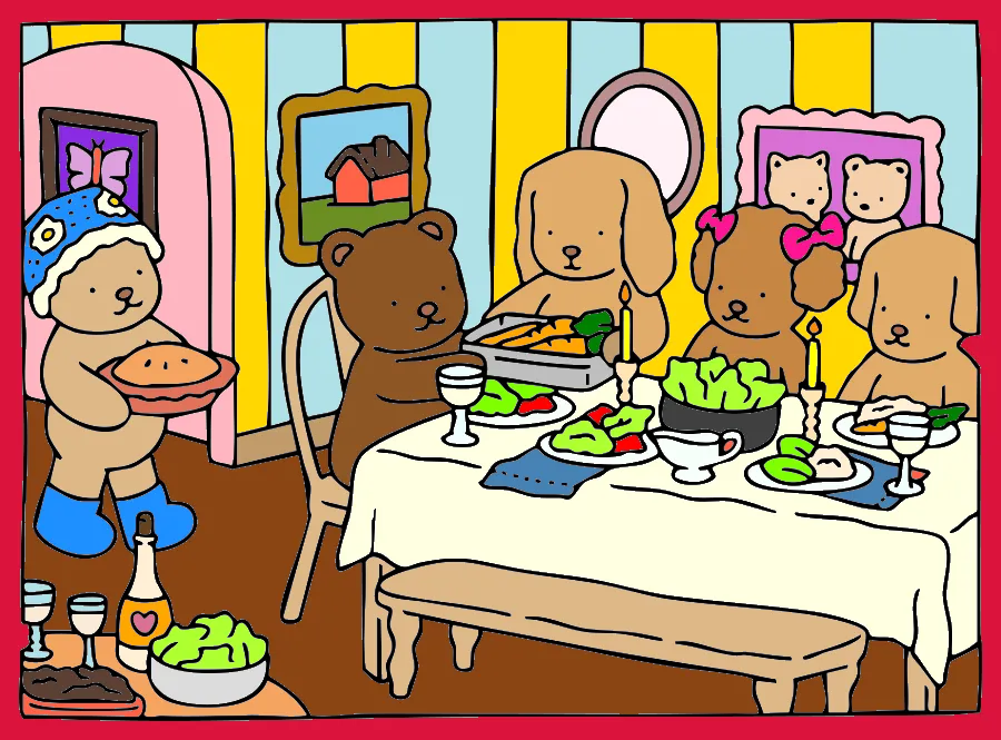 Jantar em Family! – Desenho Colorido Online - Imagem Destacada