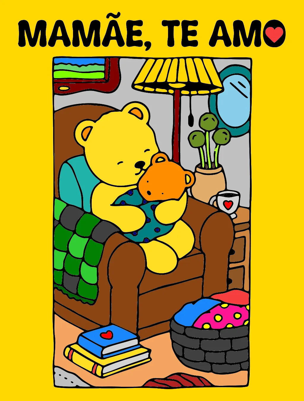 mamae te amo muito – Desenho Colorido Online - Imagem Destacada