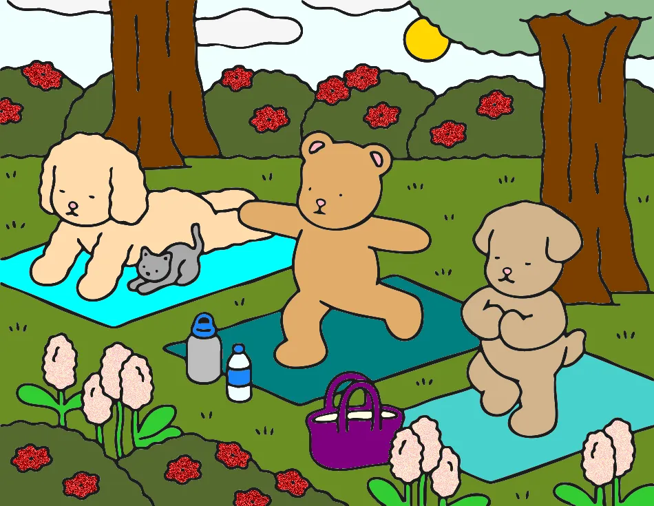 MEDITANDO AO AR LIVRE – Desenho Colorido Online - Imagem Destacada