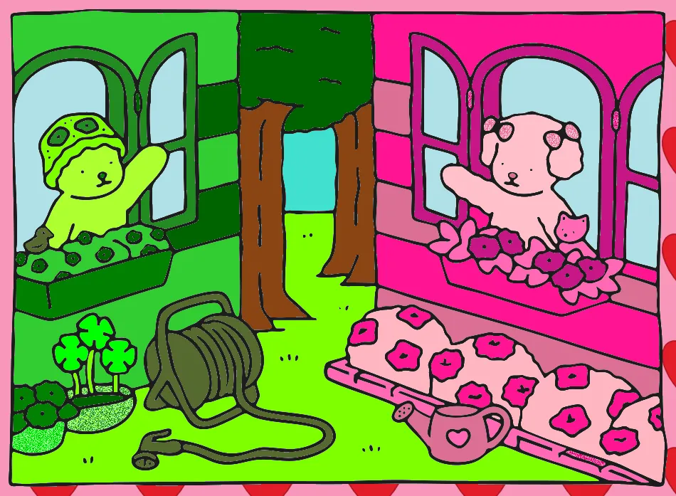 melhores vizinhas BFF – Desenho Colorido Online - Imagem Destacada