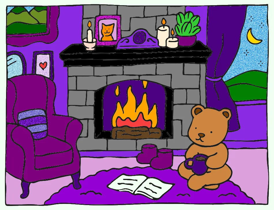 meu mundo roxo – Desenho Colorido Online - Imagem Destacada