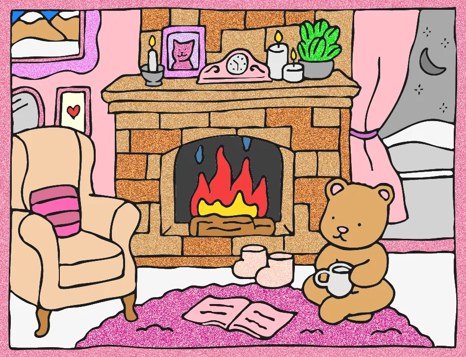 Minha casa Rosa 🌹❣️ – Desenho Colorido Online - Imagem Destacada