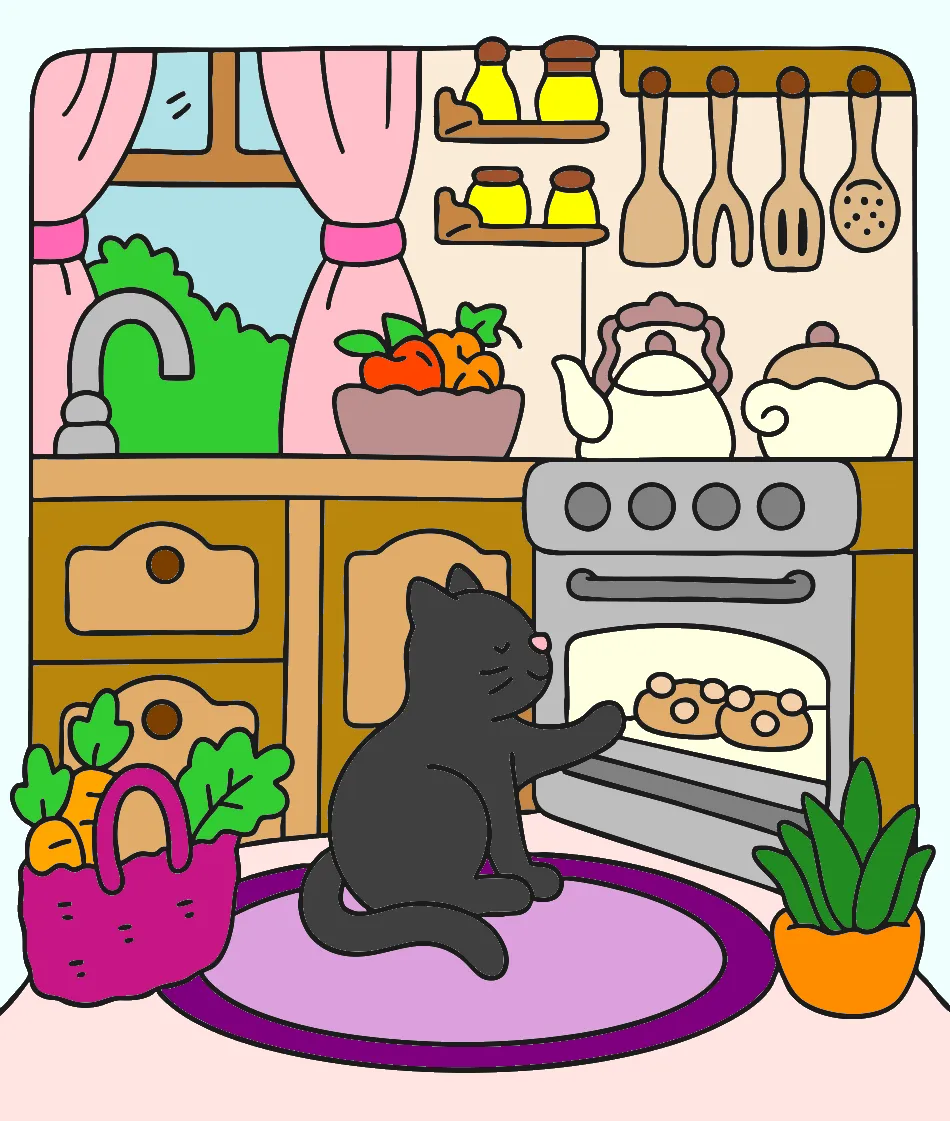 minha cozinha – Desenho Colorido Online - Imagem Destacada