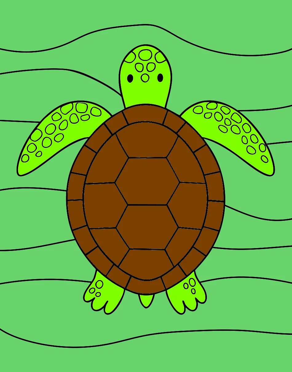 Minha tartaruga colorida <3 – Desenho Colorido Online - Imagem Destacada