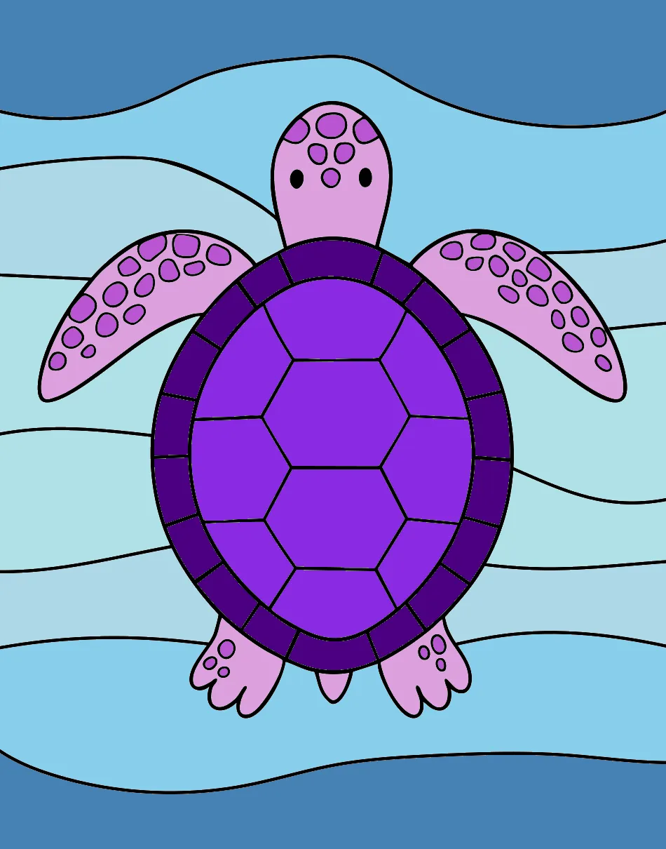 Minha tartaruga roxa – Desenho Colorido Online - Imagem Destacada