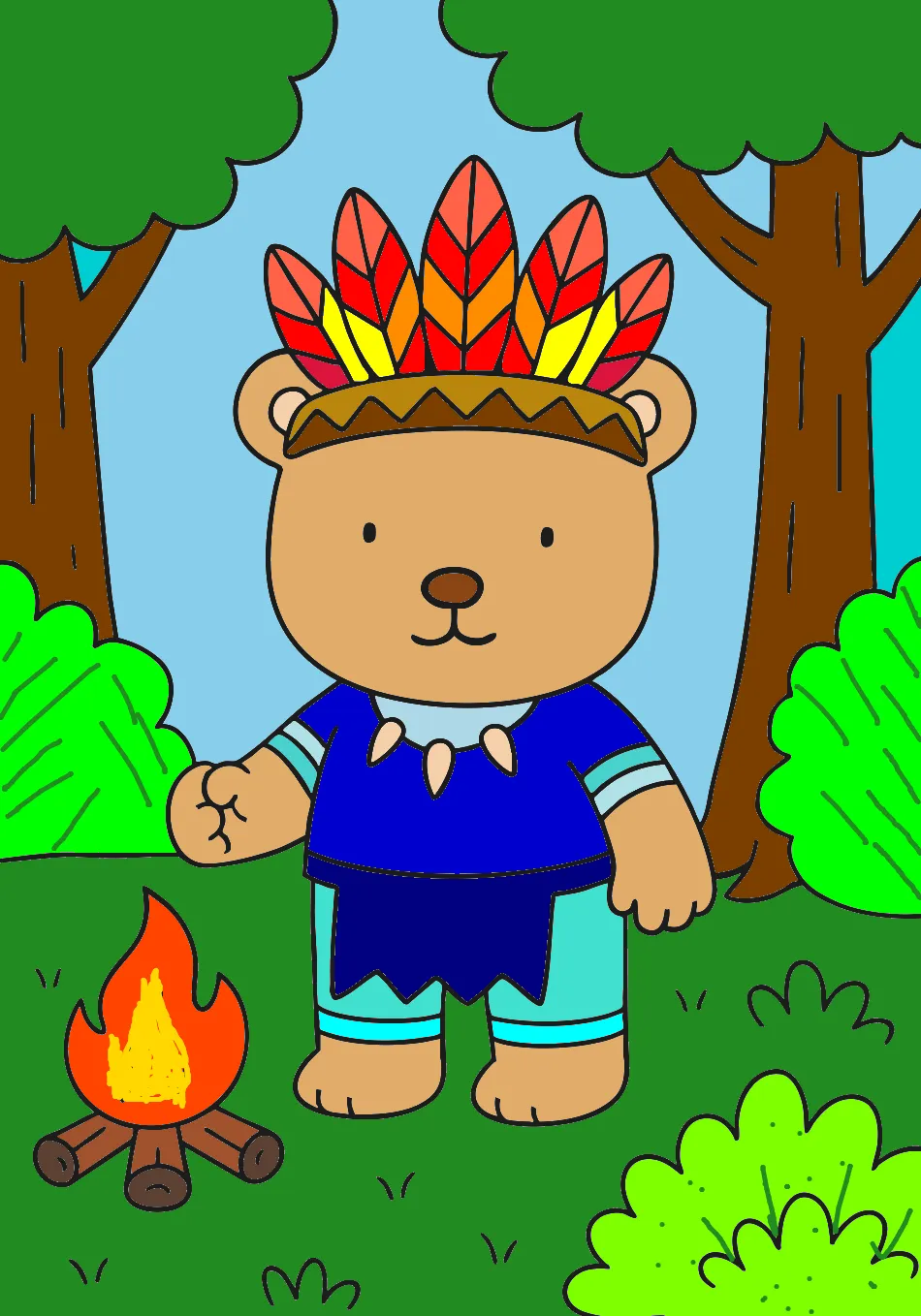 minha vida na floresta – Desenho Colorido Online - Imagem Destacada