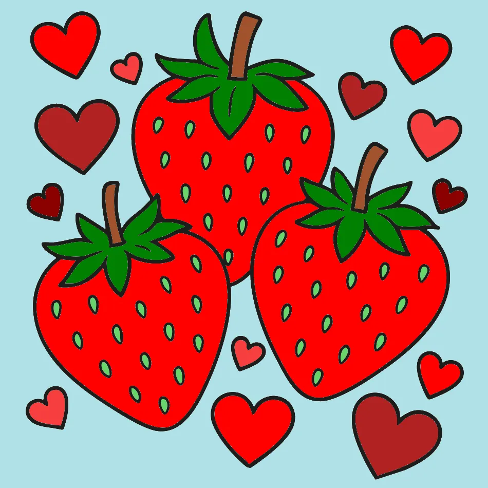 MORANGO DO AMOR – Desenho Colorido Online - Imagem Destacada