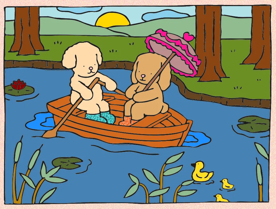 NA LAGOA. – Desenho Colorido Online - Imagem Destacada