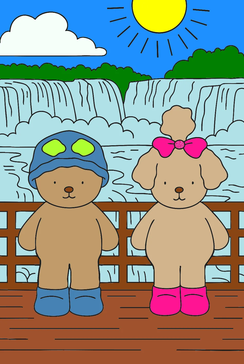 Nico e Nica passearam juntos – Desenho Colorido Online - Imagem Destacada