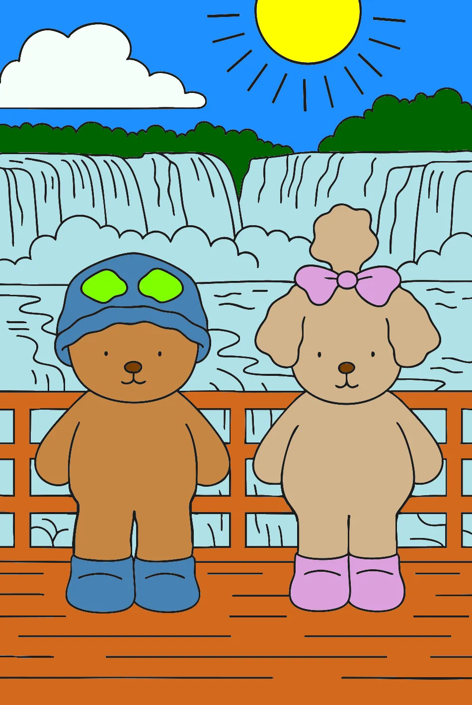 Nico e Nica passearam juntos – Desenho Colorido Online - Imagem Destacada