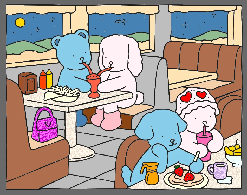 noite dos casais – Desenho Colorido Online - Imagem Destacada