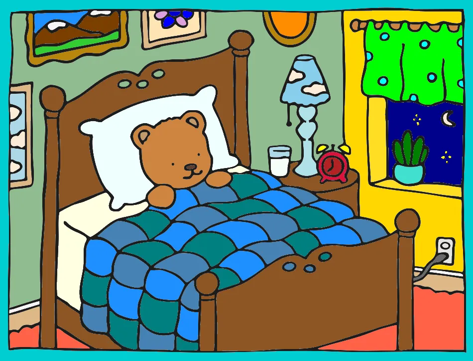 Noite sonolenta! – Desenho Colorido Online - Imagem Destacada