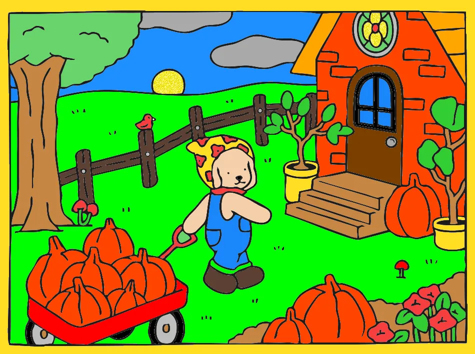 o colhedor de abobora – Desenho Colorido Online - Imagem Destacada